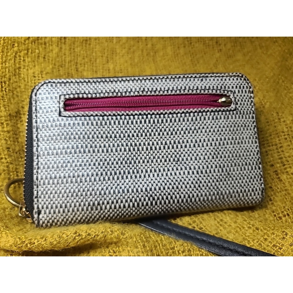 Fossil Ivy Black White‎ & Pink Zippered Wristlet Wallet Medium - Picture 4 of 4